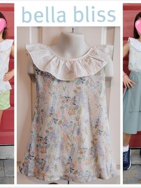 Bella Bliss Ruffled Tie-Back Sleeveless Blouse